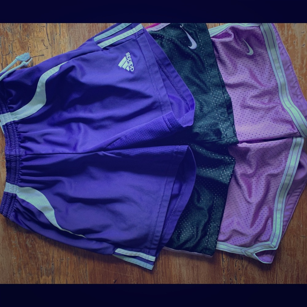 Girls Nike and Adidas athletic shorts
